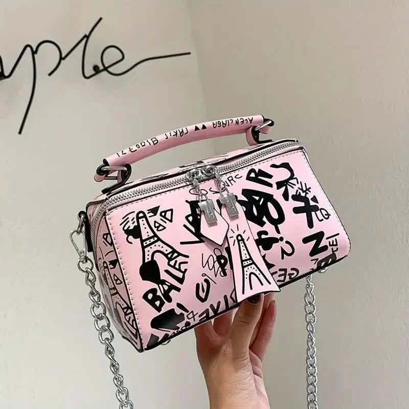 Sac bandoulière tendance graffiti pour femme