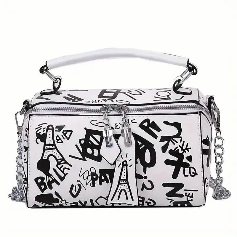 Sac bandoulière tendance graffiti pour femme