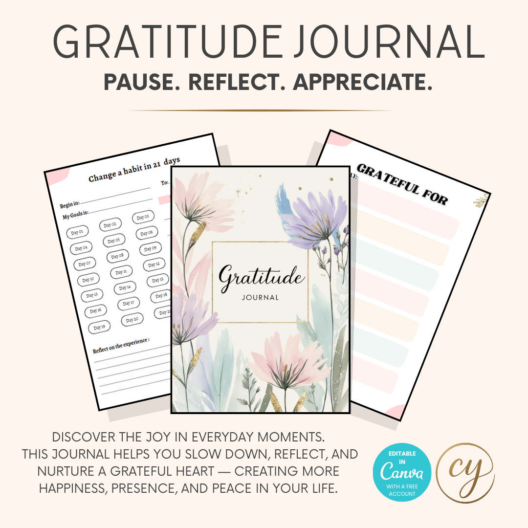 Gratitude & Growth Planner – 38-Page Canva Template