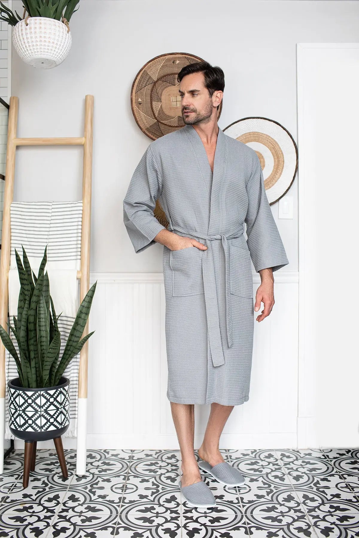 Peignoir gaufré pour homme - Absorbant, Léger