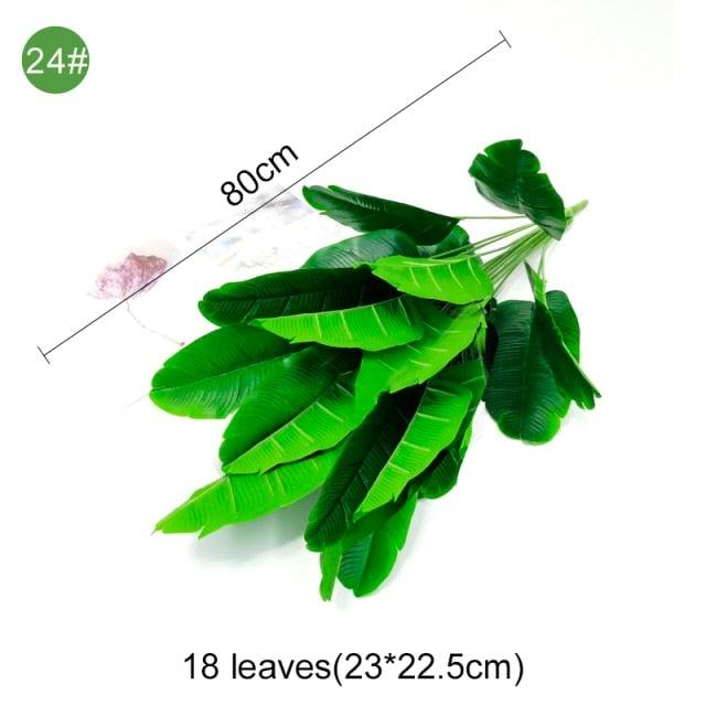 Feuilles de palmier artificielles vertes en plastique, fausses, pour arbre tropical, intérieur, extérieur, jardin, maison, décorations extérieures