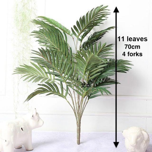 Feuilles de palmier artificielles vertes en plastique, fausses, pour arbre tropical, intérieur, extérieur, jardin, maison, décorations extérieures