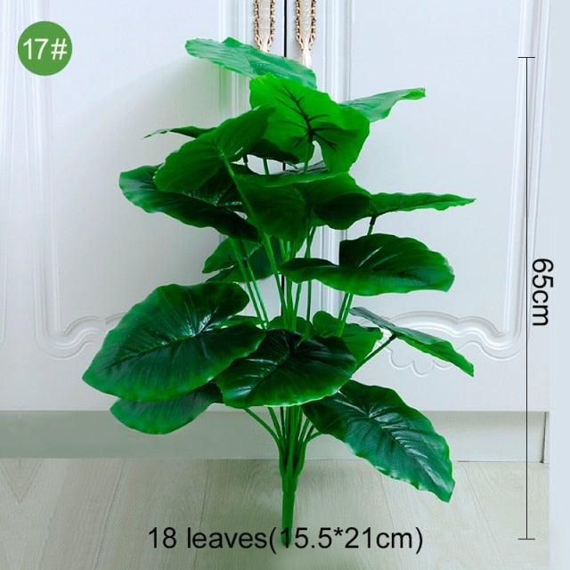 Feuilles de palmier artificielles vertes en plastique, fausses, pour arbre tropical, intérieur, extérieur, jardin, maison, décorations extérieures