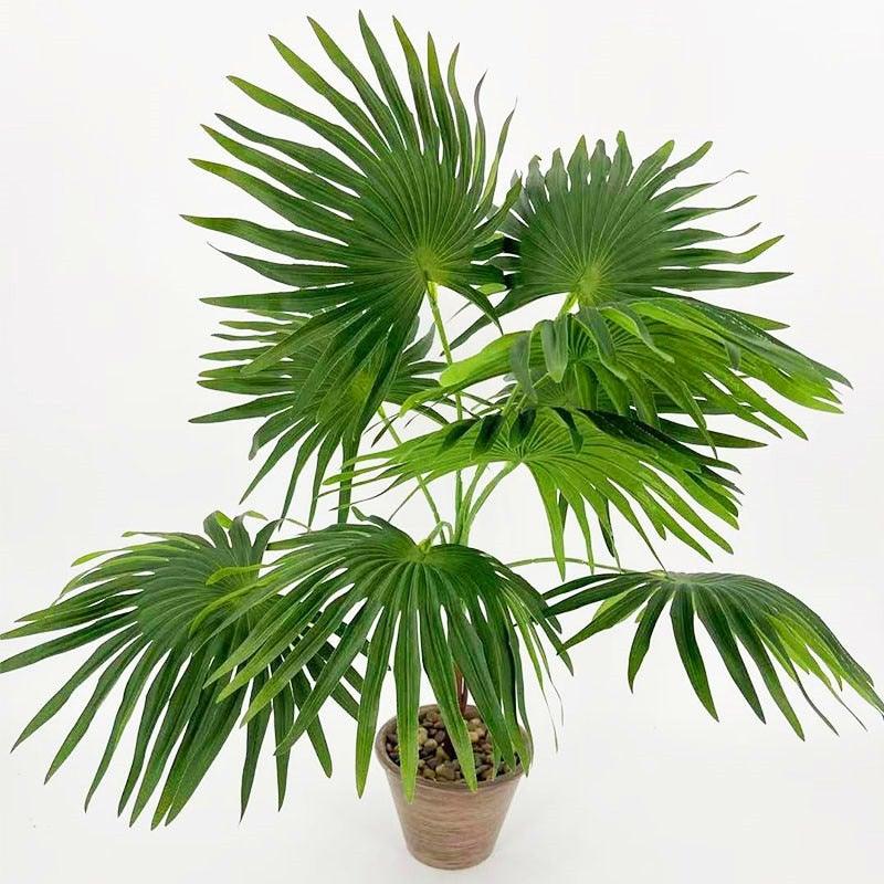 Feuilles de palmier artificielles vertes en plastique, fausses, pour arbre tropical, intérieur, extérieur, jardin, maison, décorations extérieures