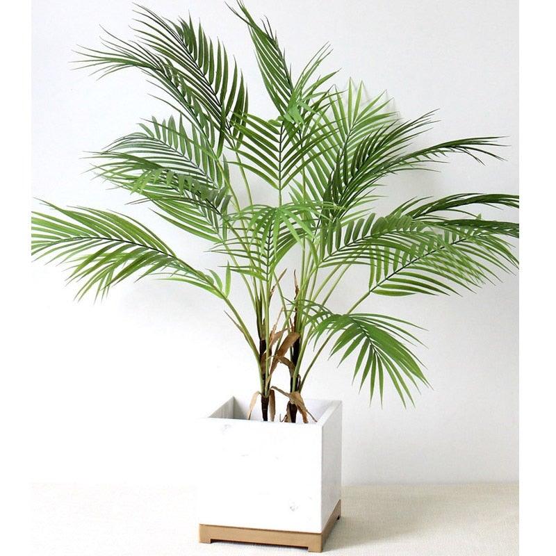 Feuilles de palmier artificielles vertes en plastique, fausses, pour arbre tropical, intérieur, extérieur, jardin, maison, décorations extérieures