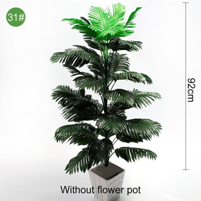 Feuilles de palmier artificielles vertes en plastique, fausses, pour arbre tropical, intérieur, extérieur, jardin, maison, décorations extérieures