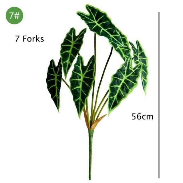 Feuilles de palmier artificielles vertes en plastique, fausses, pour arbre tropical, intérieur, extérieur, jardin, maison, décorations extérieures