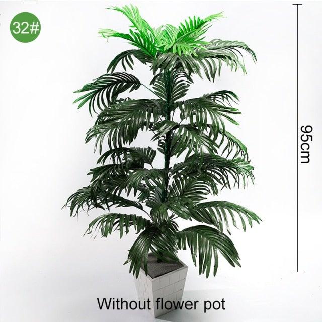 Feuilles de palmier artificielles vertes en plastique, fausses, pour arbre tropical, intérieur, extérieur, jardin, maison, décorations extérieures