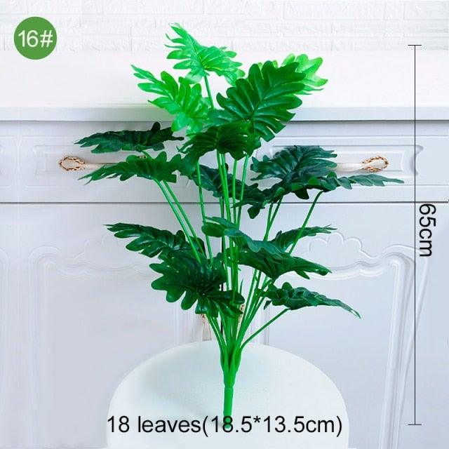 Feuilles de palmier artificielles vertes en plastique, fausses, pour arbre tropical, intérieur, extérieur, jardin, maison, décorations extérieures