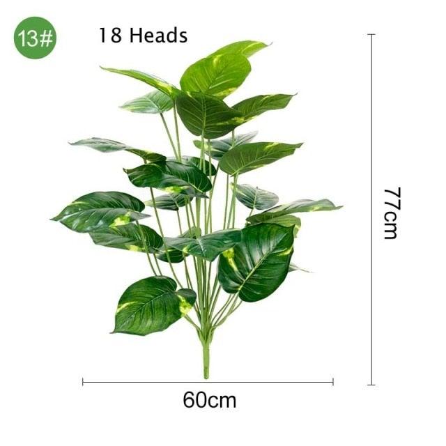 Feuilles de palmier artificielles vertes en plastique, fausses, pour arbre tropical, intérieur, extérieur, jardin, maison, décorations extérieures