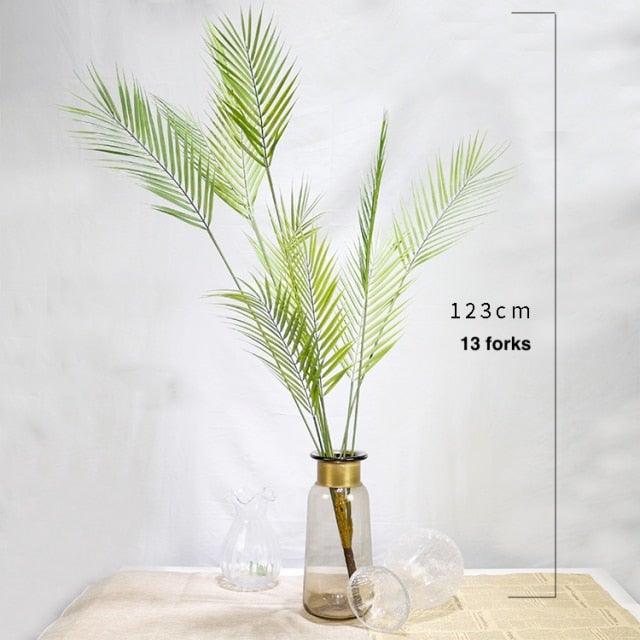Feuilles de palmier artificielles vertes en plastique, fausses, pour arbre tropical, intérieur, extérieur, jardin, maison, décorations extérieures