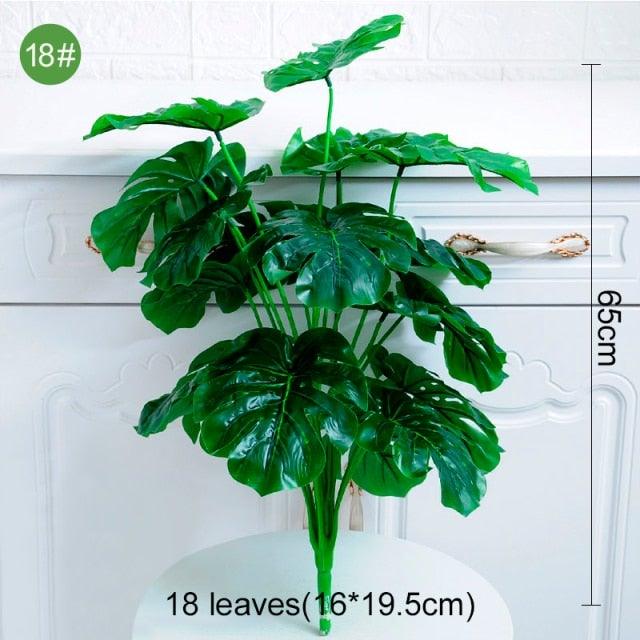 Feuilles de palmier artificielles vertes en plastique, fausses, pour arbre tropical, intérieur, extérieur, jardin, maison, décorations extérieures