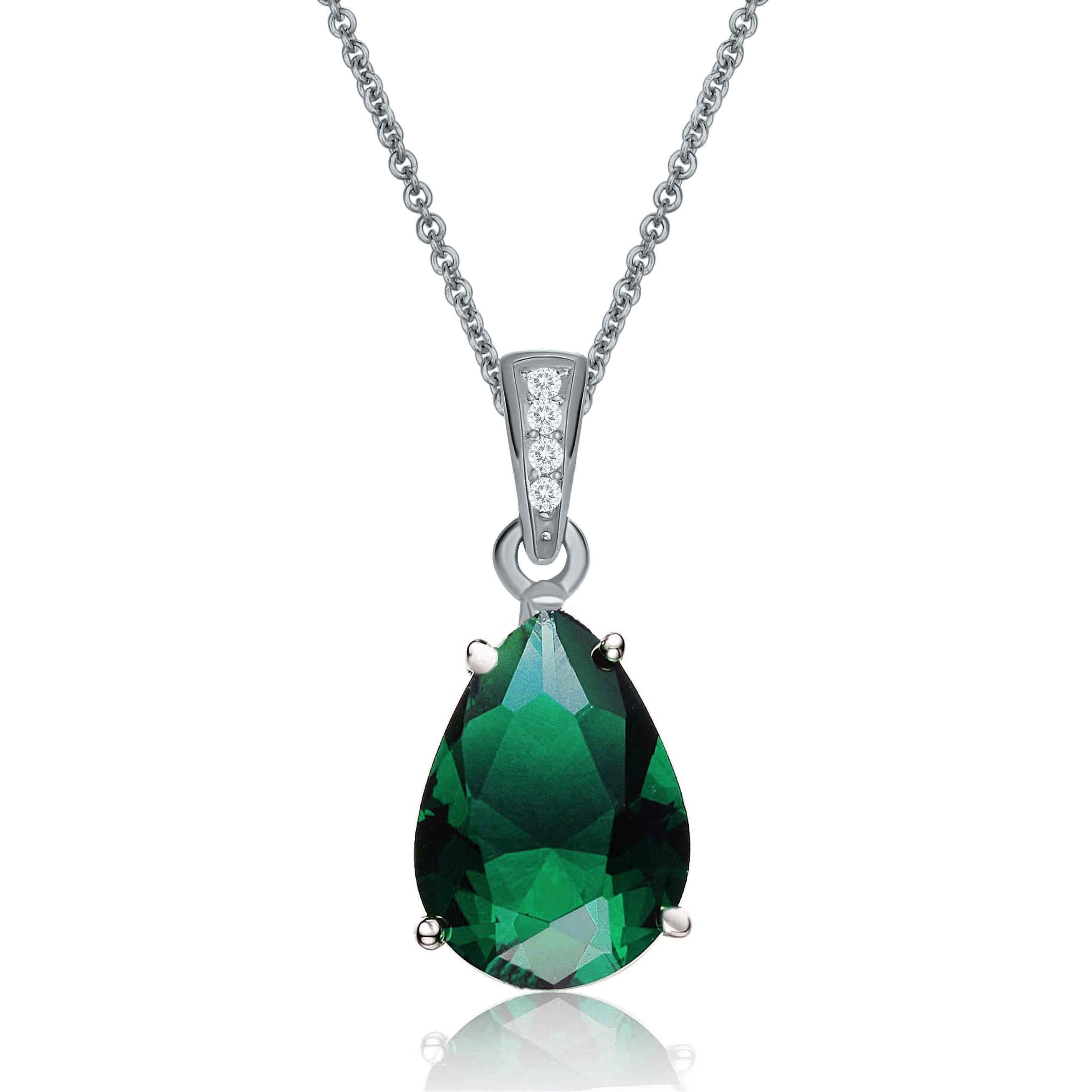 Collier goutte en perles vertes