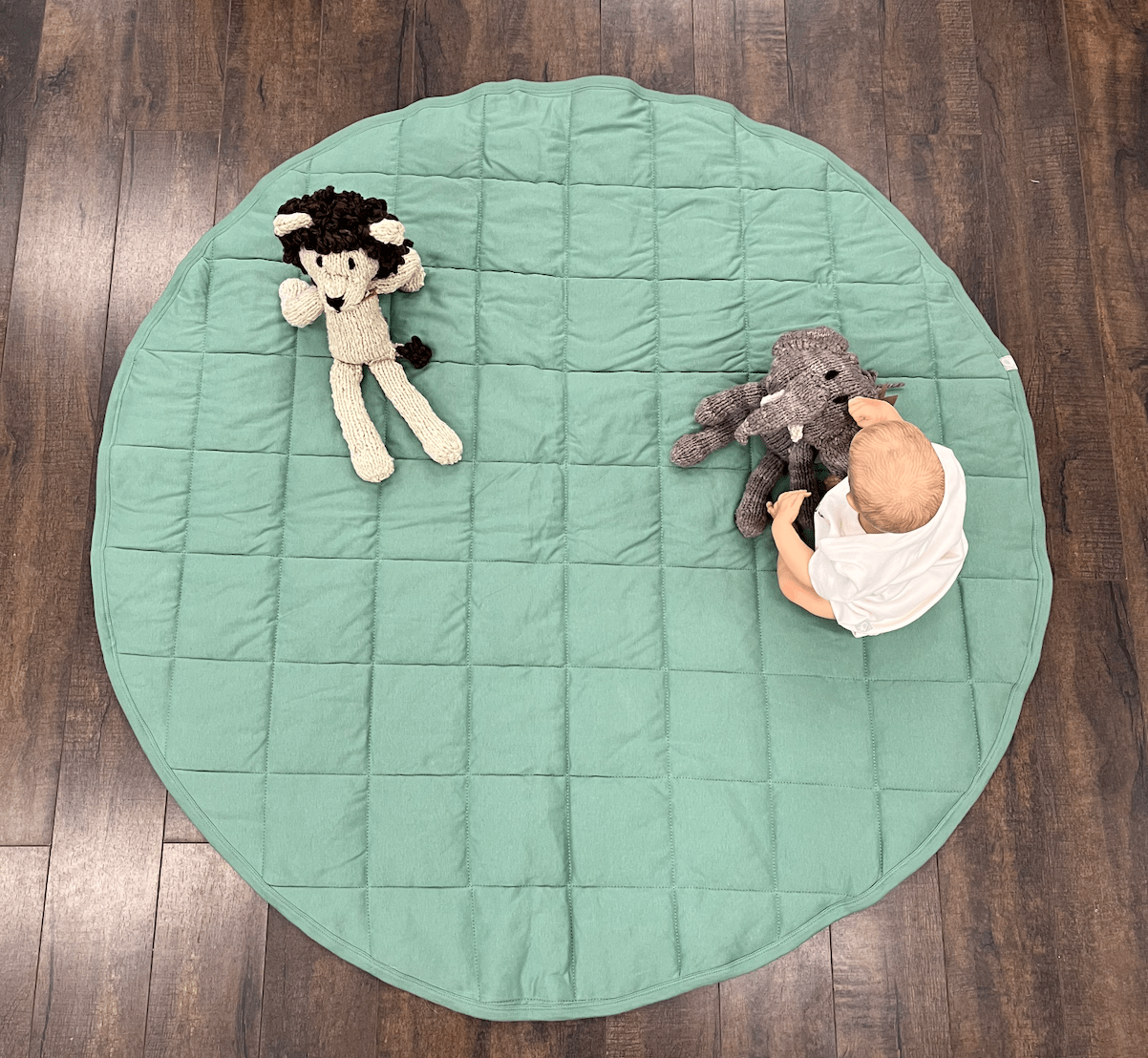 Tapis de jeu biologique | Rond | Vert Basilic