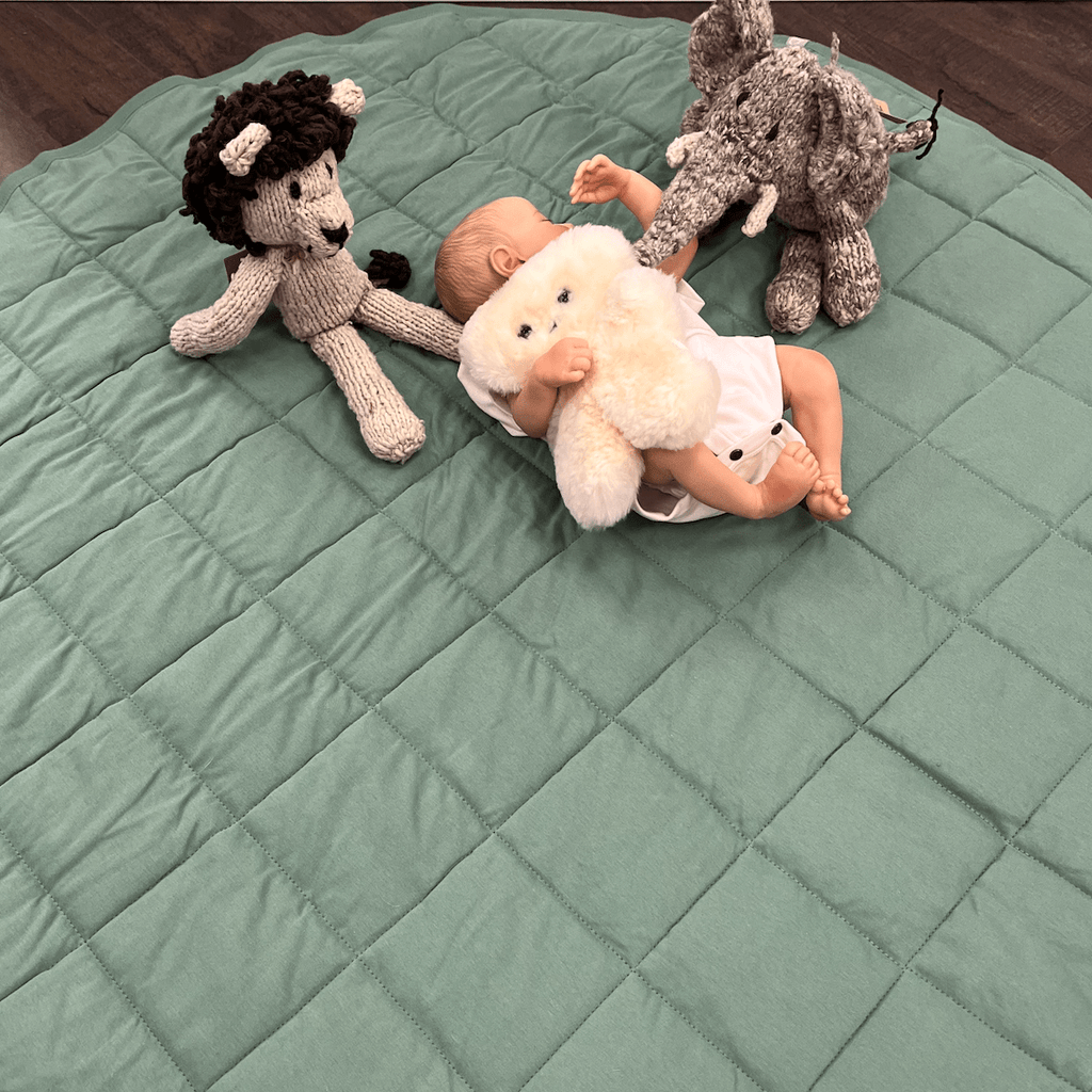 Tapis de jeu biologique | Rond | Vert Basilic