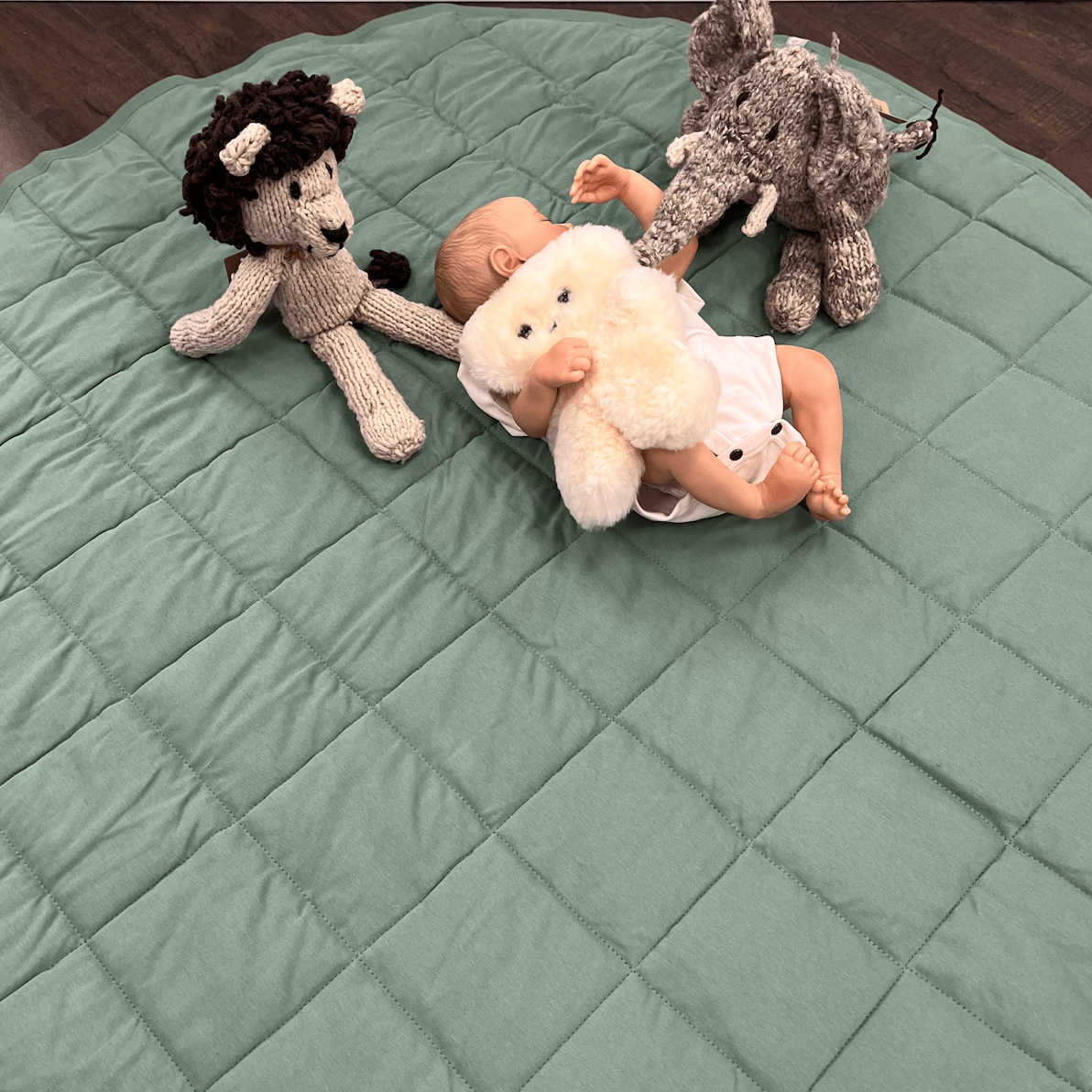 Tapis de jeu biologique | Rond | Vert Basilic
