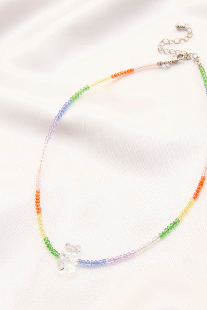 Collier de perles pendentif Ourson en gélatine
