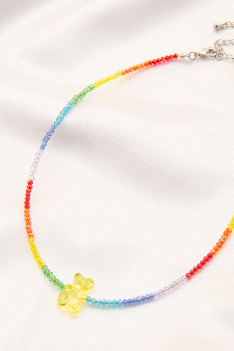 Collier de perles pendentif Ourson en gélatine