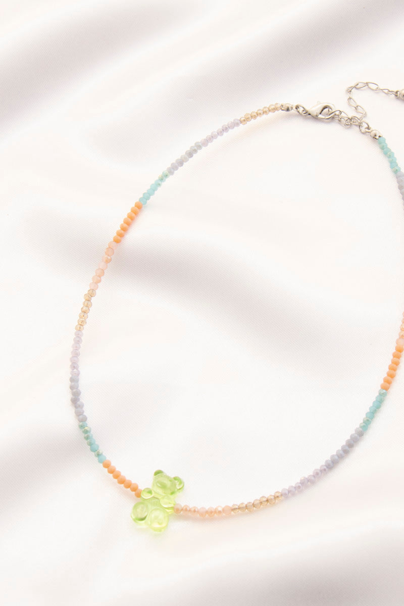 Collier de perles pendentif Ourson en gélatine