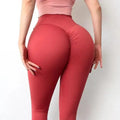 Pantalon de yoga violet pour femme, taille haute, legging de fitness long et confortable, pantalon push-up pour femme, vêtements pour femme