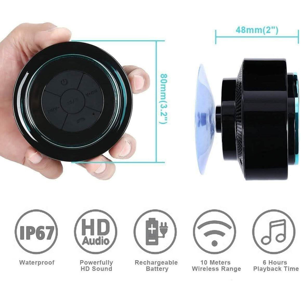 Haut-parleur portable sans fil étanche HAISSKY avec radio FM et ventouse