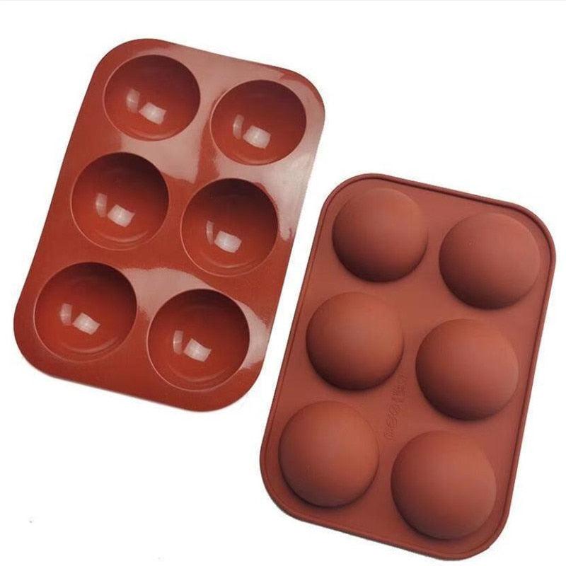 Moule en silicone demi-sphère pour savon, outils de décoration de gâteaux, moule à pudding, gelée, chocolat, fondant, moule à biscuits en forme de boule, 6 cavités, moule en silicone demi-sphère pour chocolat, gâteau, gelée, pudding, savon fait main