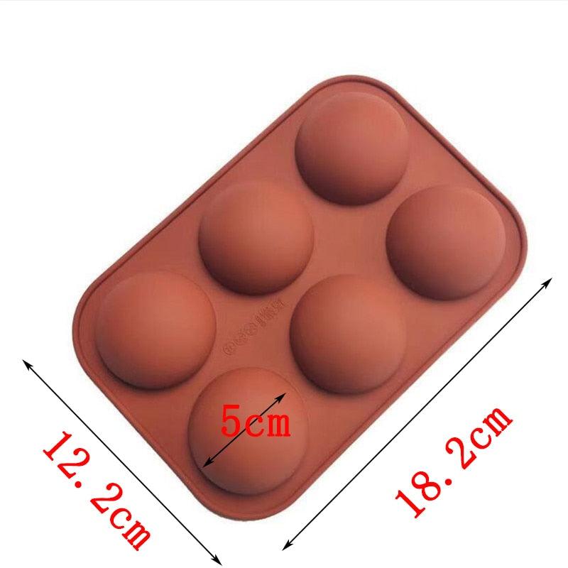Moule en silicone demi-sphère pour savon, outils de décoration de gâteaux, moule à pudding, gelée, chocolat, fondant, moule à biscuits en forme de boule, 6 cavités, moule en silicone demi-sphère pour chocolat, gâteau, gelée, pudding, savon fait main