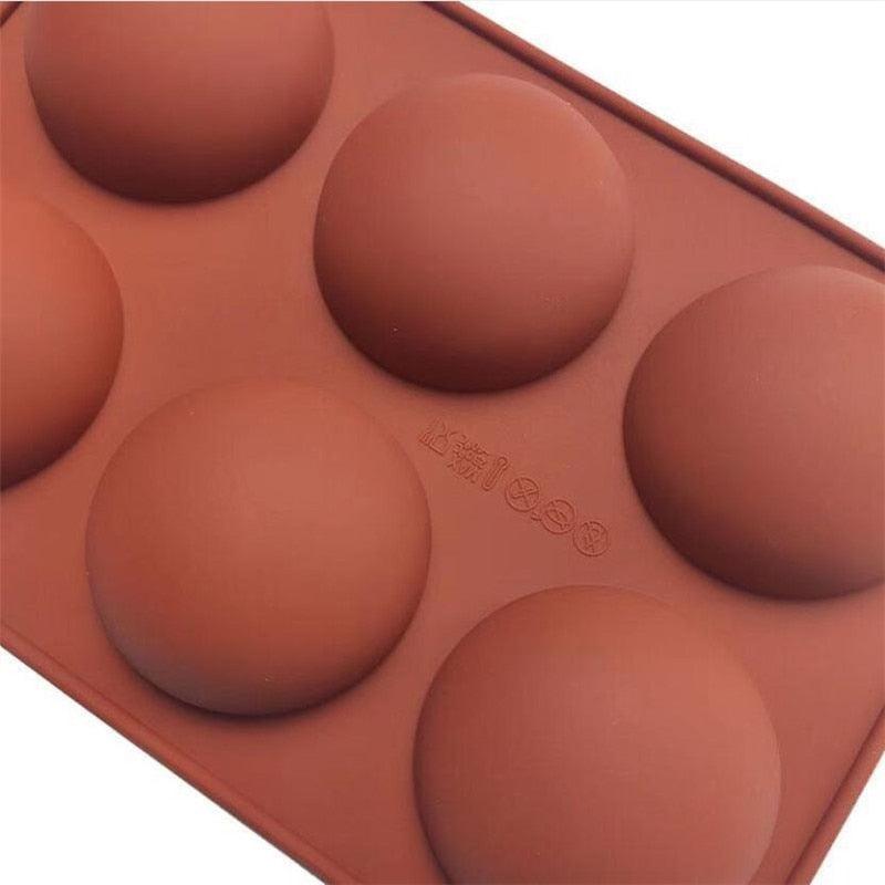 Moule en silicone demi-sphère pour savon, outils de décoration de gâteaux, moule à pudding, gelée, chocolat, fondant, moule à biscuits en forme de boule, 6 cavités, moule en silicone demi-sphère pour chocolat, gâteau, gelée, pudding, savon fait main