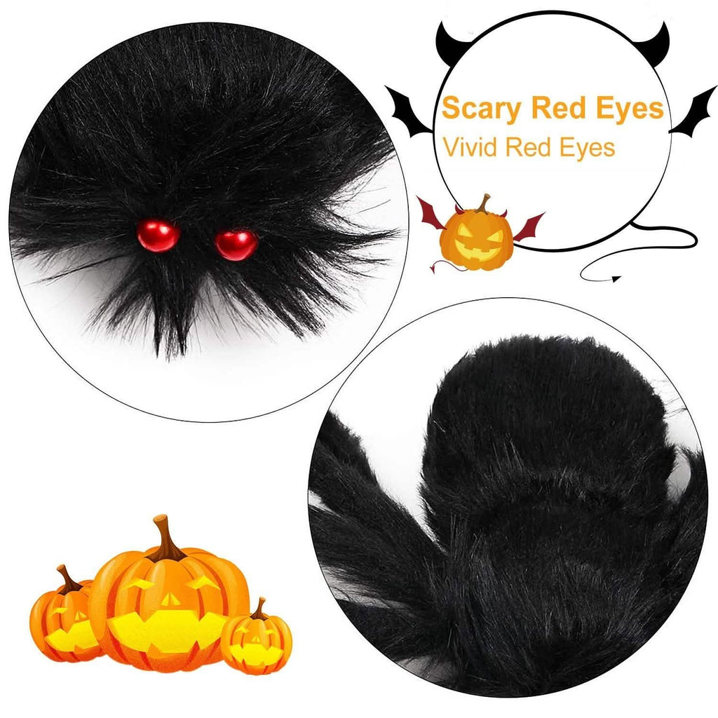 Décorations d'Halloween - Araignée 124 cm avec toile d'araignée géante Tarentule de 320 cm