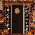 Décoration de porche d'Halloween, bannière de sorcière d'octobre pour la décoration de porche avant