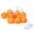 Guirlande lumineuse d'Halloween citrouille à LED, alimentée par piles