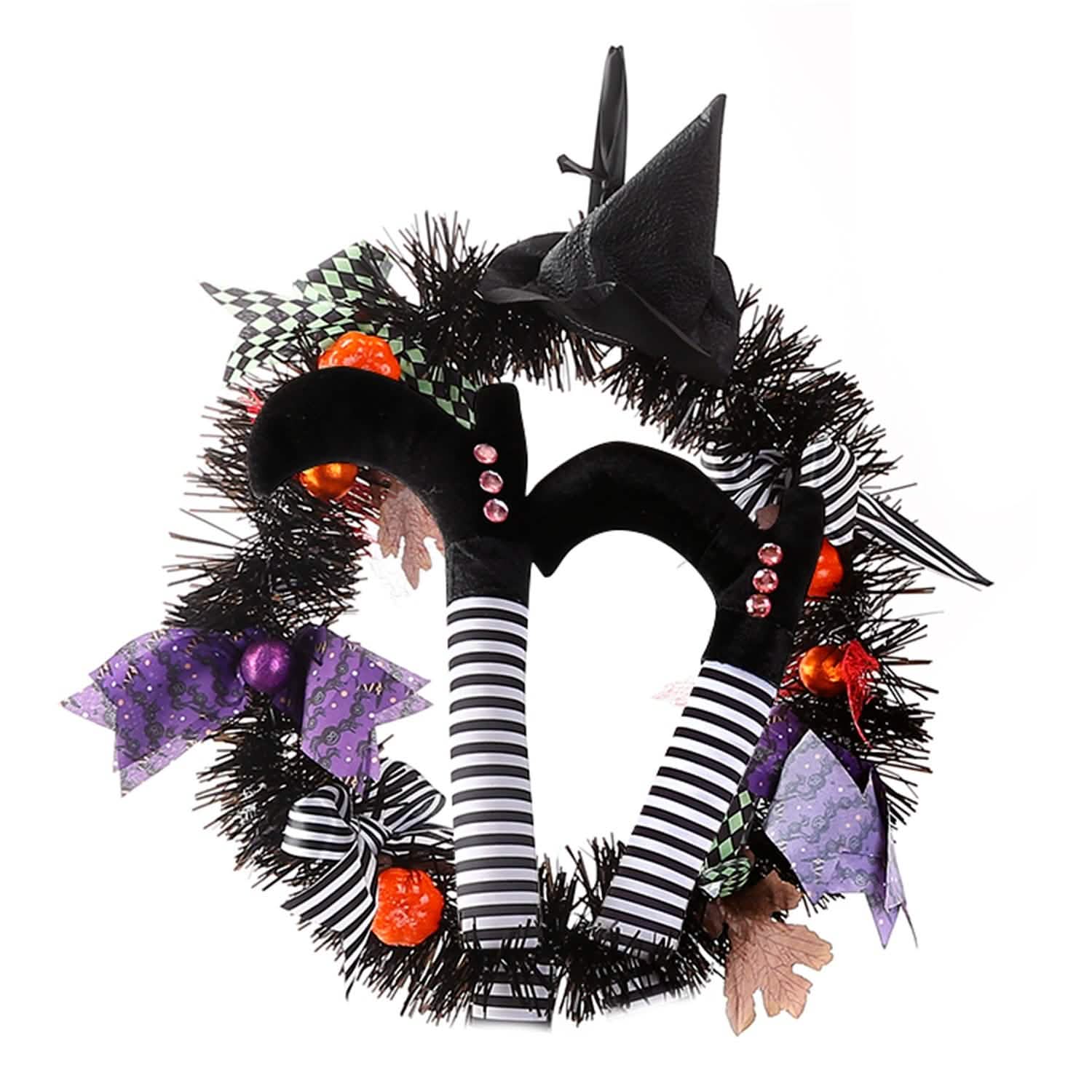 Décorations d'Halloween citrouille sorcière couronnes
