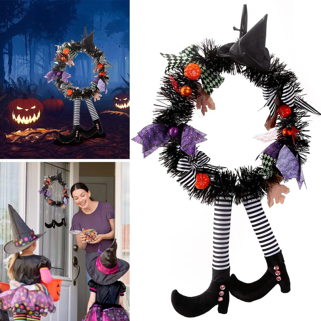 Décorations d'Halloween citrouille sorcière couronnes