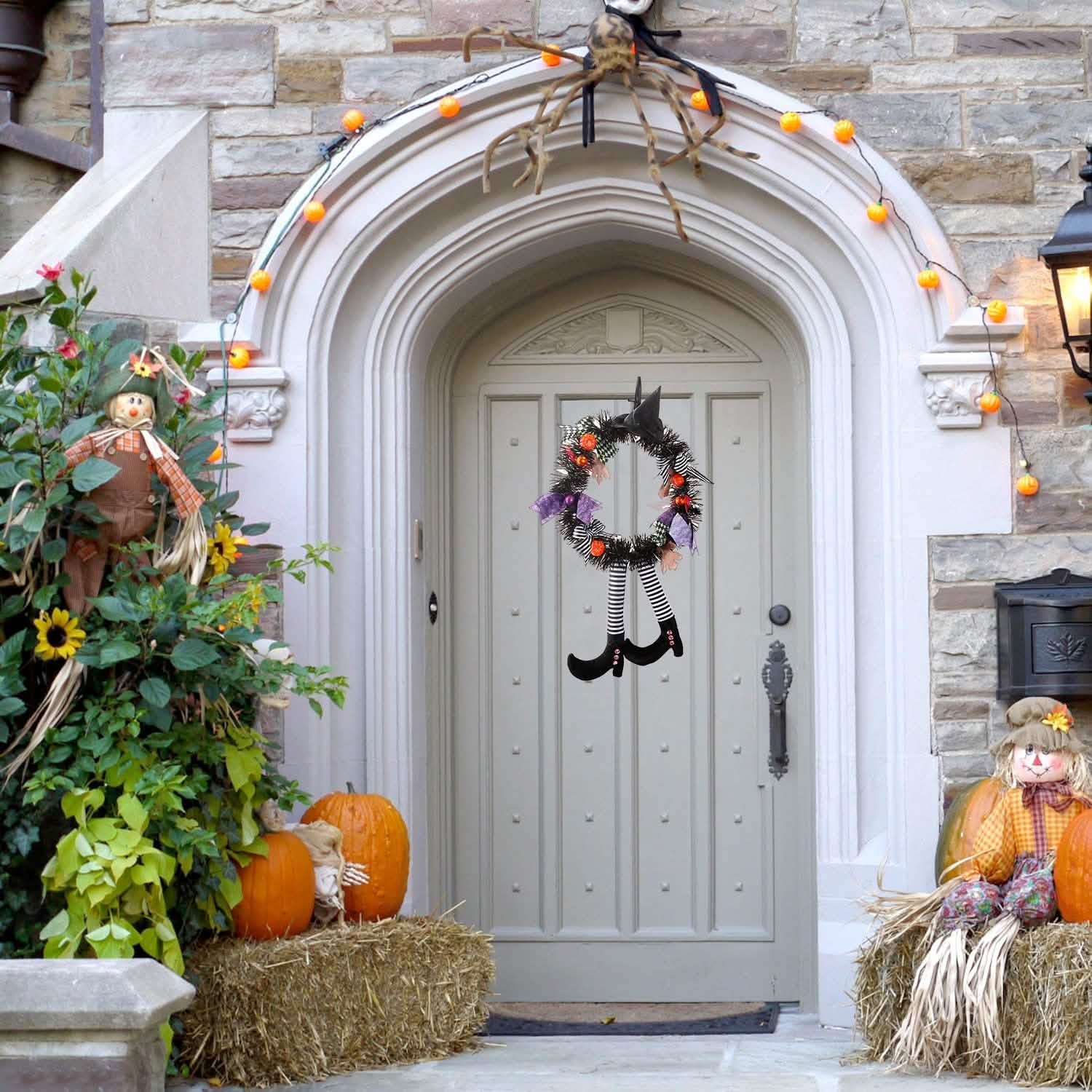 Décorations d'Halloween citrouille sorcière couronnes