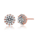 Boucles d'oreilles clous halo en oxyde de zirconium
