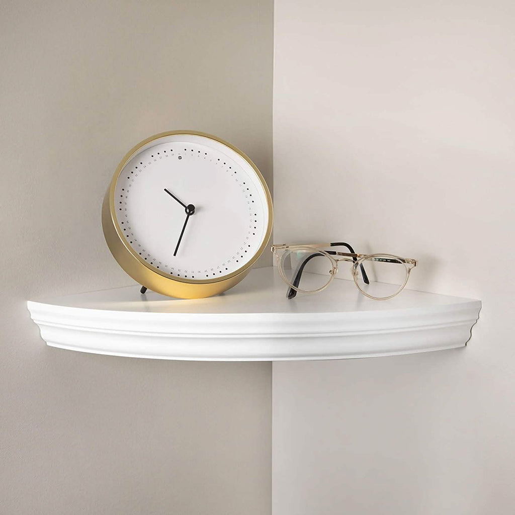 Étagère d'angle flottante Halter – Conception ronde peu encombrante sans support visible