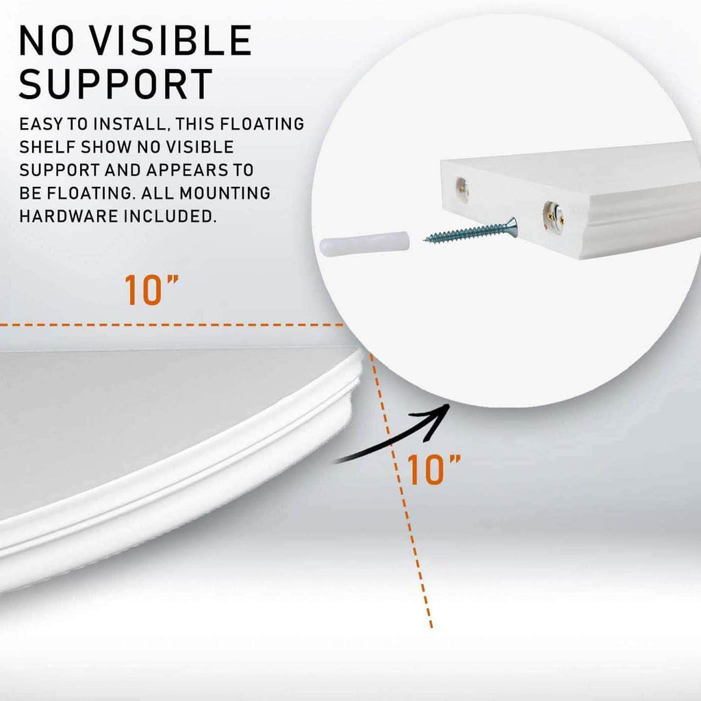 Étagère d'angle flottante Halter – Conception ronde peu encombrante sans support visible