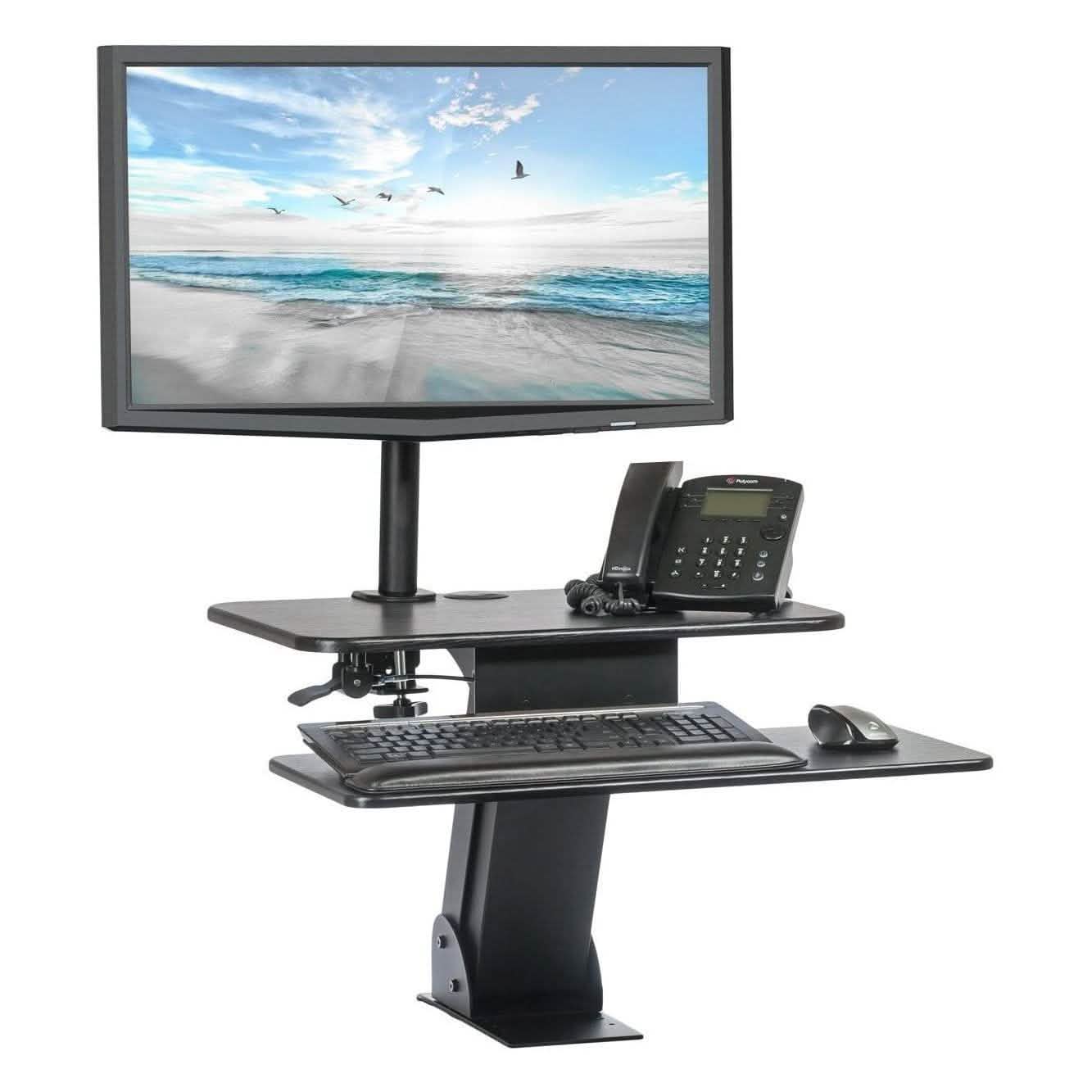 Support de bureau réglable en hauteur à bras unique pour moniteur unique Halter SSW004-MDM001