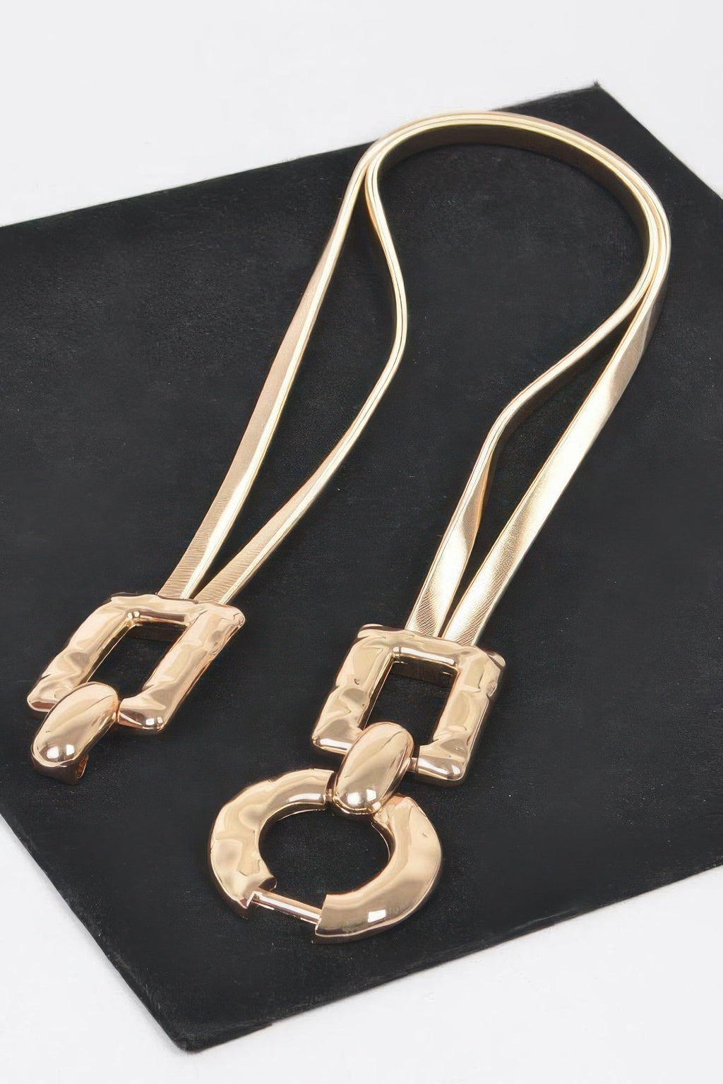 Ceinture extensible à boucle en métal martelé