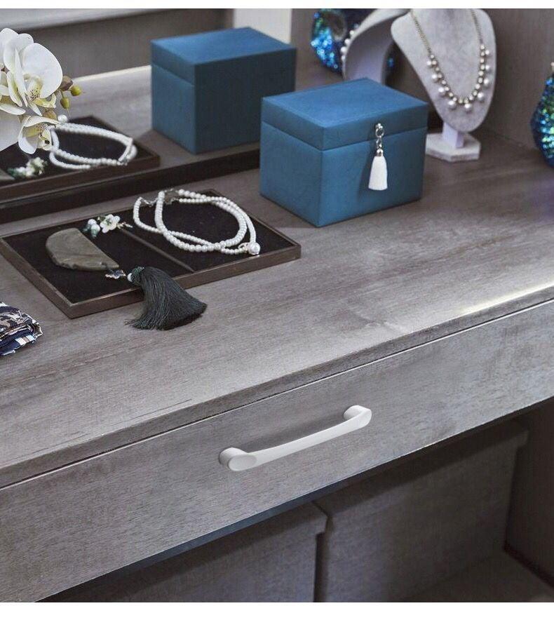 Poignées de tiroir, armoire, meubles de cuisine, poignées pour bouton d'armoire, tiroir, meubles, cuisine, bouton de simplicité, blanc, acier inoxydable, tube creux, barres de traction, bouton d'armoire pour quincaillerie de meubles de cuisine
