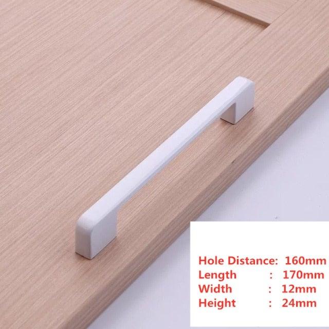 Poignées de tiroir, armoire, meubles de cuisine, poignées pour bouton d'armoire, tiroir, meubles, cuisine, bouton de simplicité, blanc, acier inoxydable, tube creux, barres de traction, bouton d'armoire pour quincaillerie de meubles de cuisine