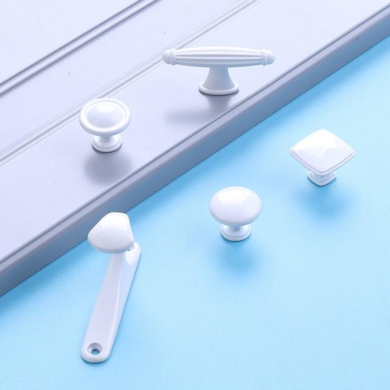 Poignées de tiroir, armoire, meubles de cuisine, poignées pour bouton d'armoire, tiroir, meubles, cuisine, bouton de simplicité, blanc, acier inoxydable, tube creux, barres de traction, bouton d'armoire pour quincaillerie de meubles de cuisine