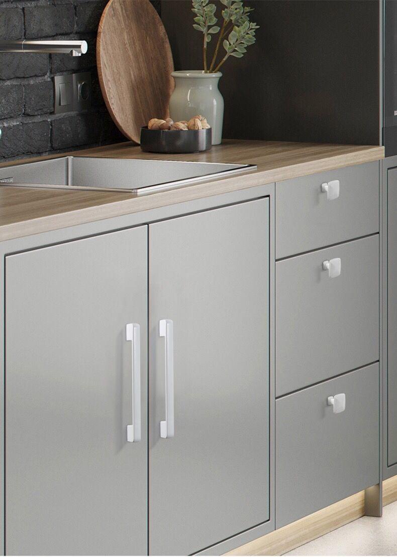 Poignées de tiroir, armoire, meubles de cuisine, poignées pour bouton d'armoire, tiroir, meubles, cuisine, bouton de simplicité, blanc, acier inoxydable, tube creux, barres de traction, bouton d'armoire pour quincaillerie de meubles de cuisine