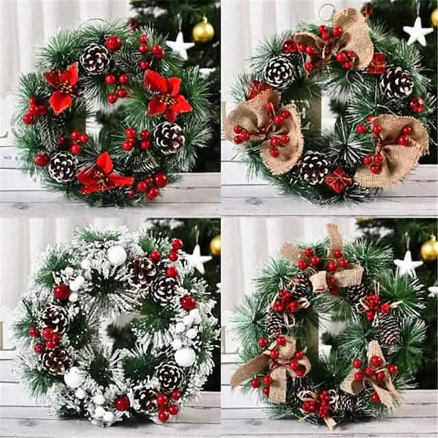 Couronnes de Noël décoratives faites à la main