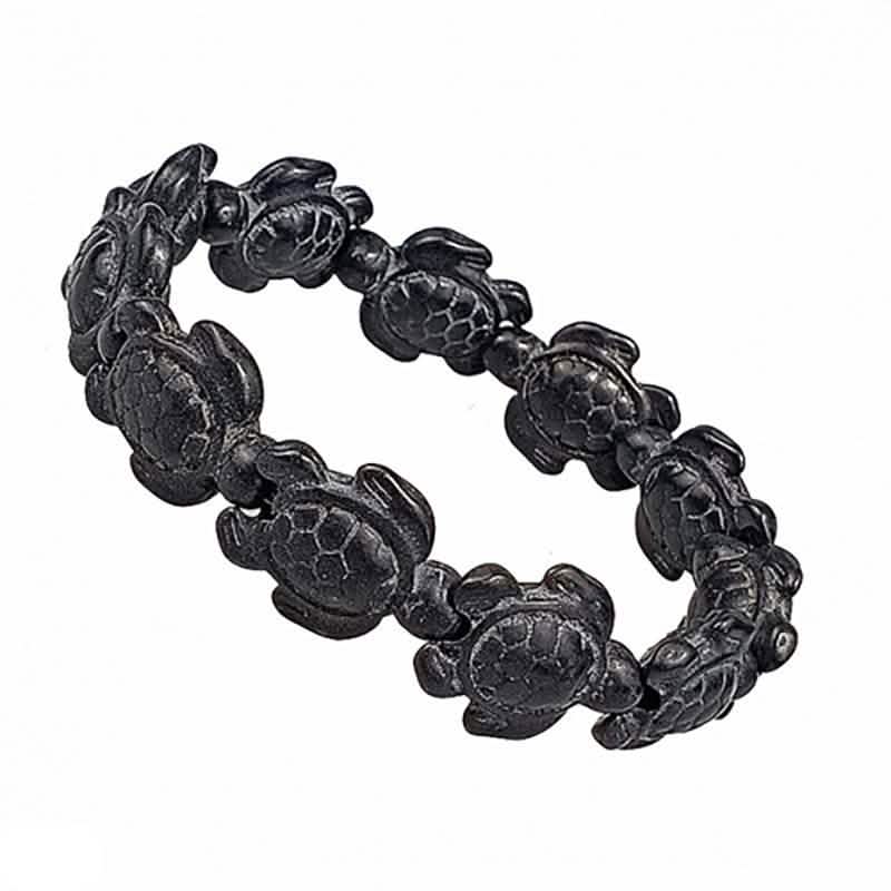 Bracelet artisanal tortues de mer hawaïennes en turquoise