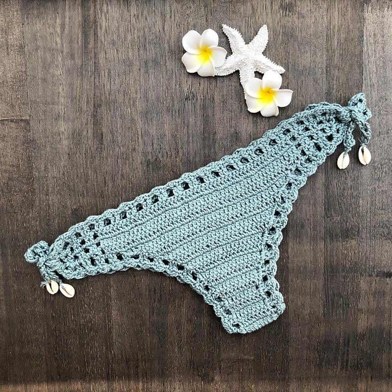 Bikinis au crochet vintage faits à la main Maillots de bain en coton tricotés Maillot de bain deux pièces pour femmes Maillots de bain hauts et bas Bandage de bikini Maillot de bain moderne pour femmes Vêtements de plage pour l'été