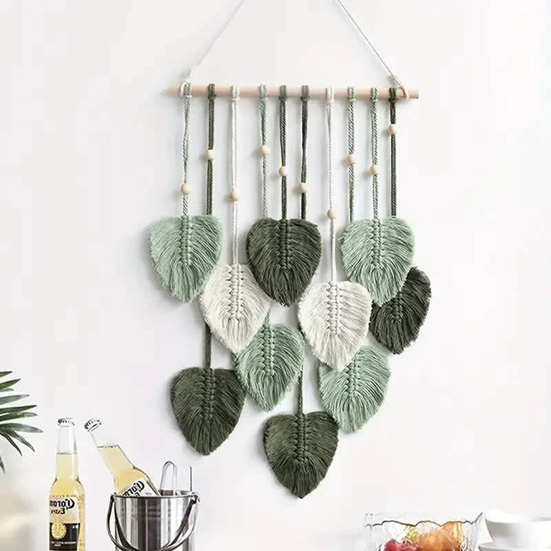 Feuille de tapisserie en corde de coton tissée à la main