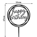 Décoration de gâteau Joyeux Anniversaire, Doré, en acrylique, pour gâteau d'anniversaire, Décoration de gâteau Joyeux Anniversaire, en acrylique, avec lettres, pour fournitures de fête, décorations de gâteau Joyeux Anniversaire Noires.