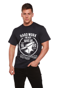 T-shirt graphique à manches courtes en viscose de bambou et coton biologique Hard Work Anvil pour homme