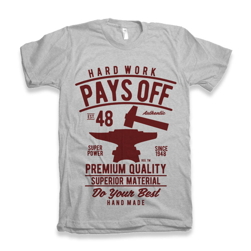 T-shirt graphique à manches courtes en viscose de bambou/coton biologique pour homme "Hard Work Pays"